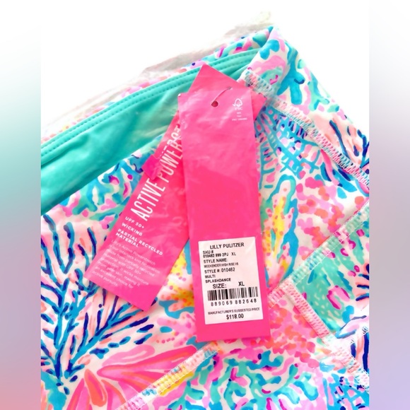 Lilly Pulitzer UPF 50 Leggings • NWT • Splash Dance Print • Luxletic - Picture 2 of 3